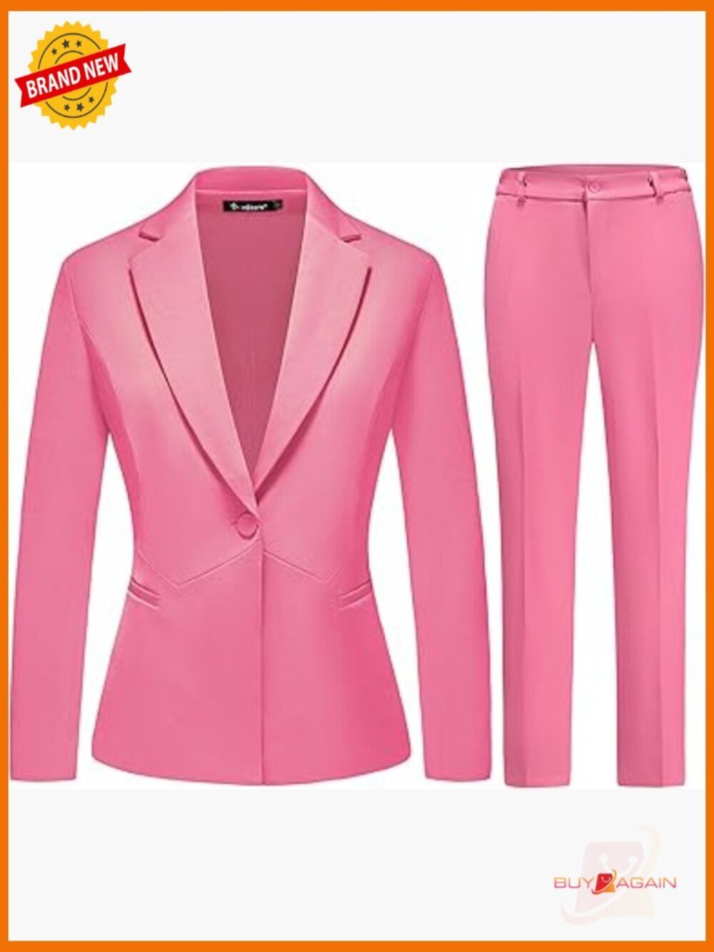 Women's 2 Piece Pantsuit Slim Fit Business Work Suit Long Sleeve